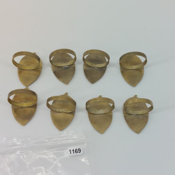 Leaves Napkin Ring Holders Brass Harvest Fall Gold Tone Thanksgiving Set of 8 - Picture 12 of 12